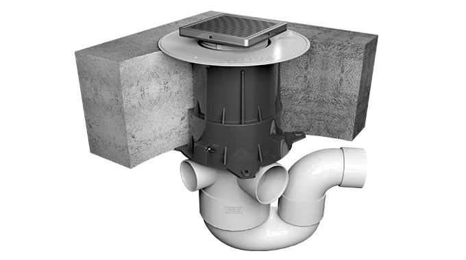 cast in fire floor waste kit fire cell rated concrete slab passive fire PFP protection
