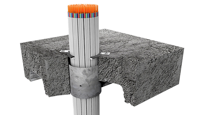 TPS power cables bundle through fire cell floor concrete composite floor tray passive fire protection PFP stopping system