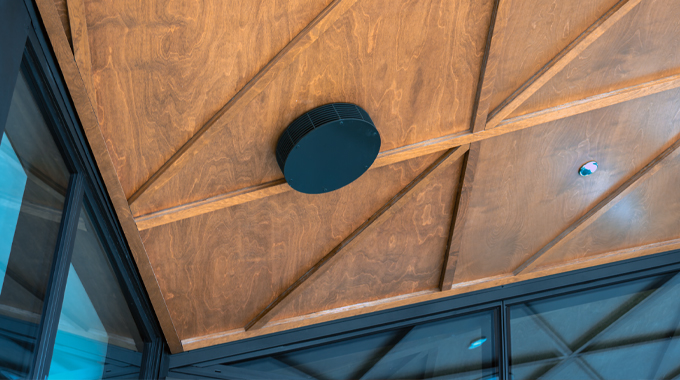 Stainless steel soffit cover for overflow pipe exit custom