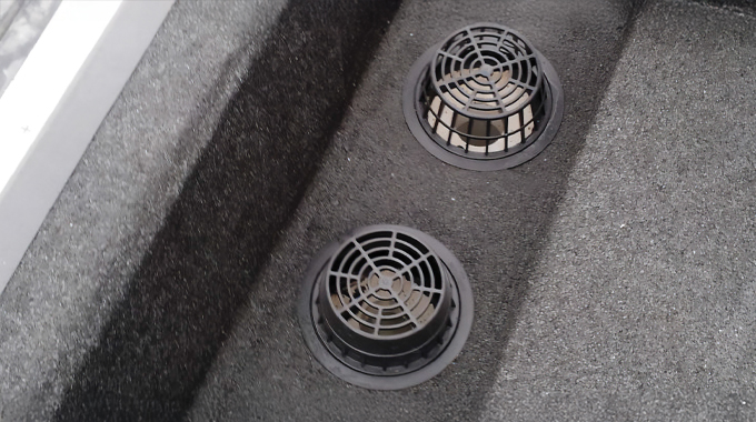 Sureflow uPVC roof drain system with dome grate and clamp ring