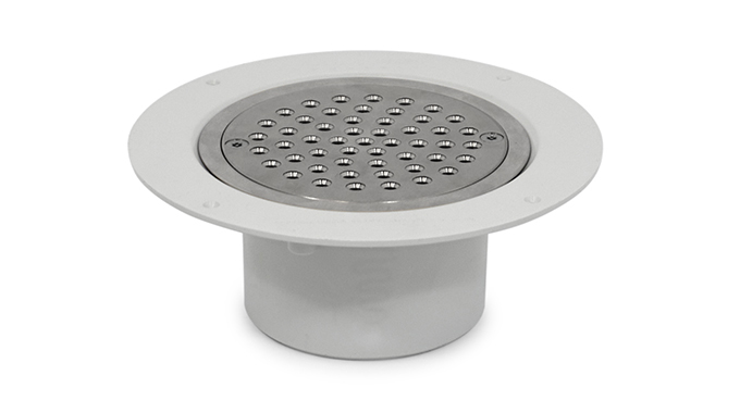 vinyl security drain plastic stainless steel lid small holes jail prison cell shower waste product image