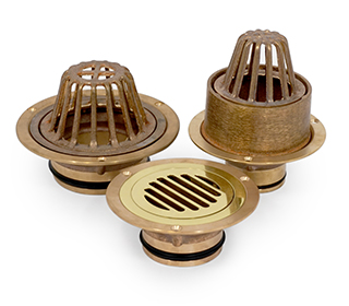 small roof drain bronze overflow dome flat grates internal gutter roof outlet membrane