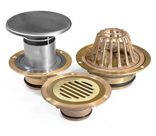 small bronze roof drains new stainless steel overflow dcr