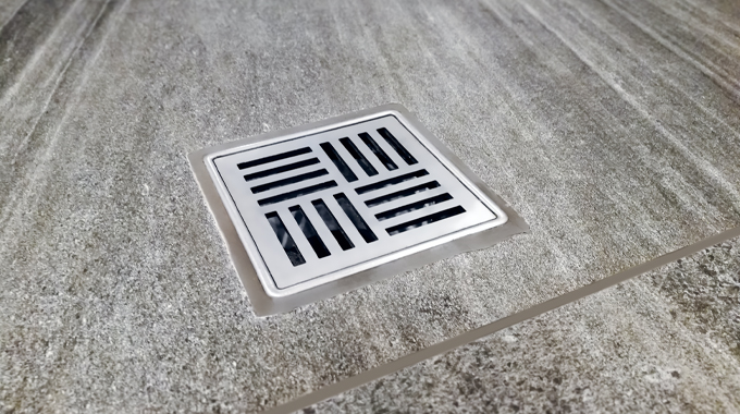 elegance bathroom tile floor drain