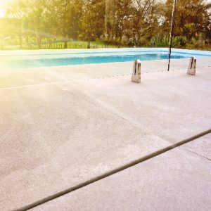 slot trench drain in concrete pool side