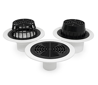 roof drain dome overflow flat grates low pitched roof stormwater catchment heat torch on membranes