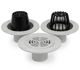 thick walled vinyl rite roof drain heat applied membrane internal flat roof gutter drain