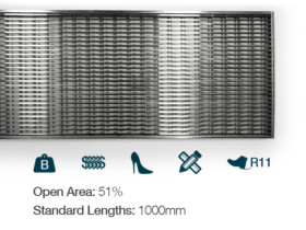 SS Wedge Wire (WW) Commercial channel drain 200mm wide linear stainless steel wedge wire grate