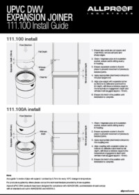 111.100 Expansion Joiner Install Guide 111.100 expansion joiner installation