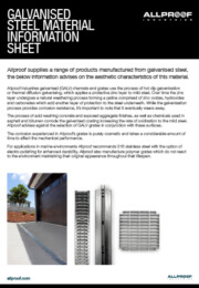 Galvanised steel information document