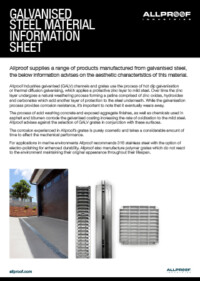 Galv Material Information Galvanised steel information document
