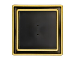 tile insert invisible drain hidden floor waste grate shower Brushed Brass Metal Finish