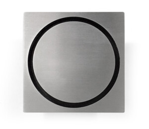 Stainless square in round shower point drain grate