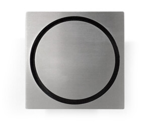 Stainless square in round shower point drain grate