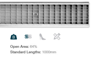 channel trench strip drain grate external surface water catchment commercial residential stainless