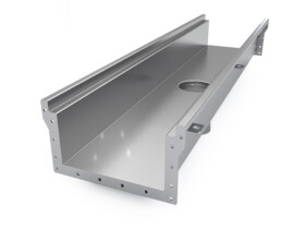 MCC200COx125x1OUT commercial kitchen drain channel trench strip outlet factory stainless steel 200mm clear opening wide