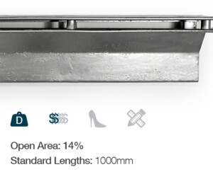 channel trench strip drain grate external surface water catchment commercial residential galv offset slot