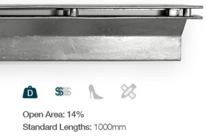 channel trench strip drain grate external surface water catchment commercial residential galv offset slot