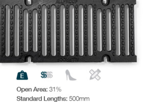 commercial channel strip trench slot drain grate cast iron