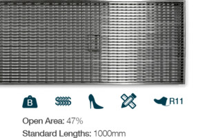 PC200x225-WW-V2-Class-B-Grate- Commercial channel drain grate