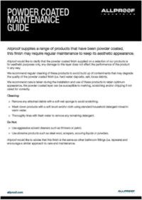 Powder Coated Maintenance Guide powder coated products Maintenance Guide