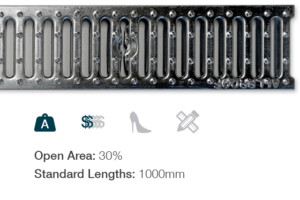 channel trench strip drain grate external surface water catchment commercial residential Pressed galvanised steel