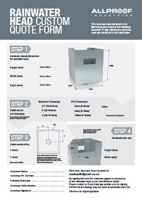 Rainwater Head Custom Order Form rainwater head roof drain collection custom order form stainless steel