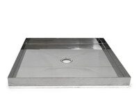 Exposed Stainless Steel Exposed stainless steel finish shower tray bathroom wet area
