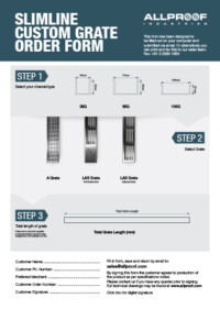 slimline shower channel drain grate custom order form