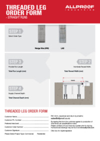 Threaded Leg Straight Run Order Form