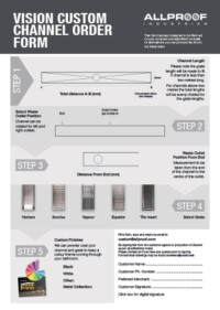 custom vision shower channel order form drain waste