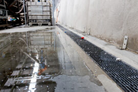 Allproof Commercial Channel installed alongside wash and chipping equipment that processes the recycled material it in made from.