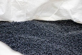 Recycled PP coloured and extruded ready to be used by Allproof's injection molding machines.