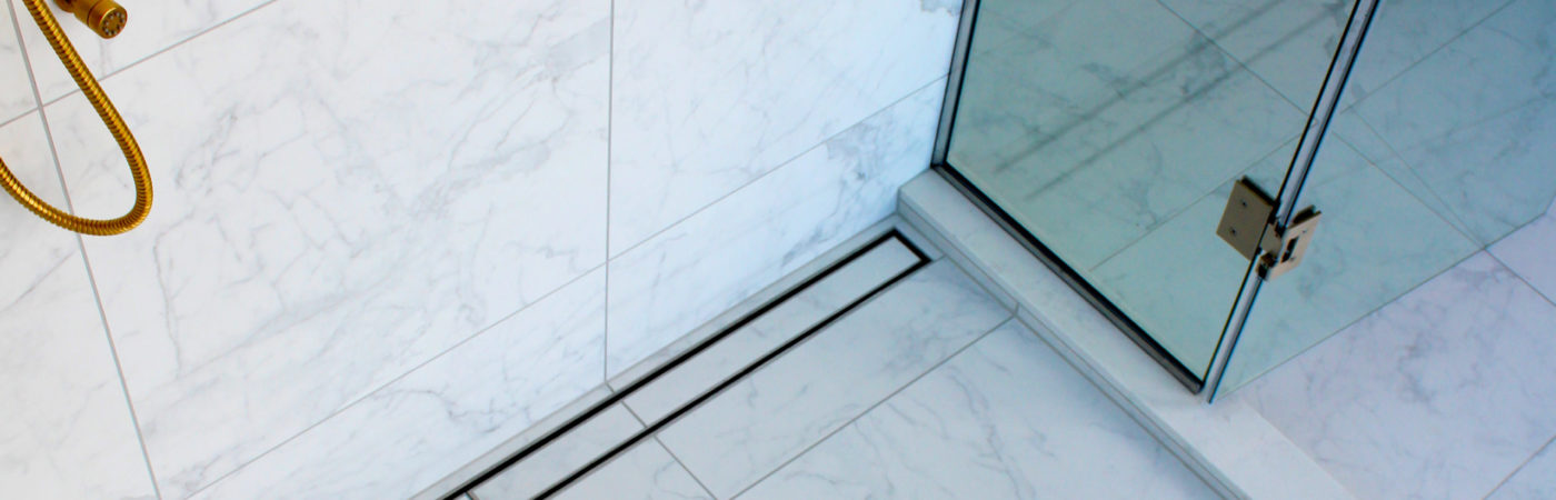 shower tray tile bathroom design insert grate cordis hotel wet room